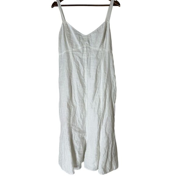 Lauren Ralph Lauren Y2k Babydoll Linen Midi Dress Sz 8 Cottagecore Beachy Boho - Picture 1 of 9